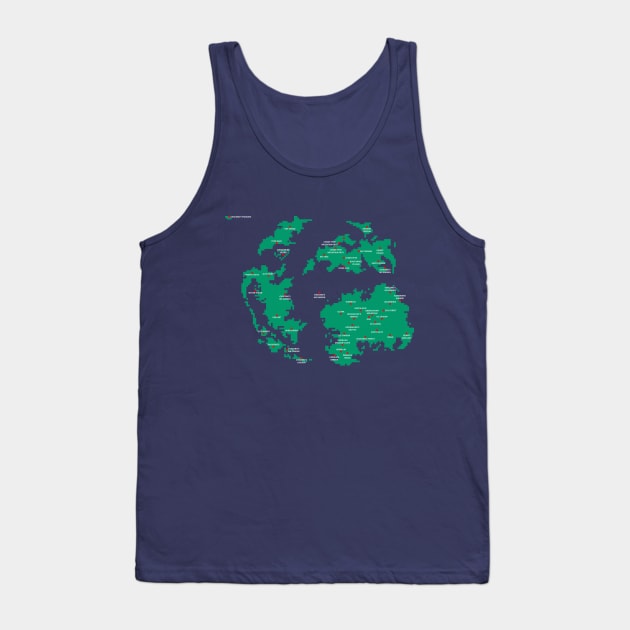 Pixelated Final Fantasy 9 World Map Tank Top by inotyler